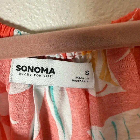 Sonoma Coral Tropical Floral Off-Shoulder Blouse - Picture 4 of 5